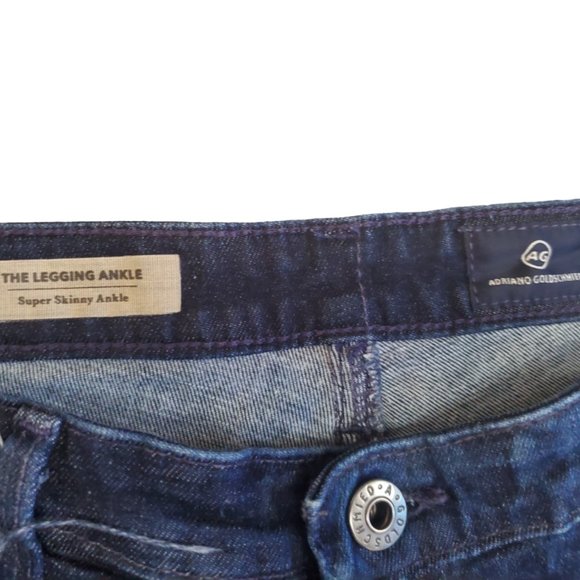 AG Legging Ankle Super Skinny 31R (31x27.5 8.5 Low Rise) Scale Pattern Jeans A18 - Picture 6 of 10